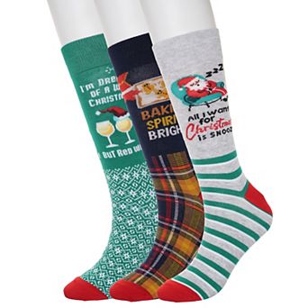 Men's 3-Pack Holiday Novelty Crew Socks