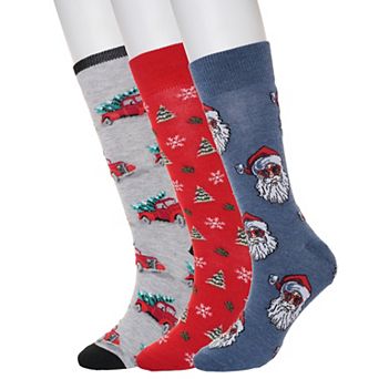 Men's 3-Pack Holiday Novelty Crew Socks