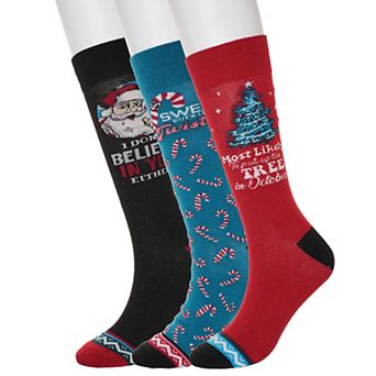 Men's 3-Pack Holiday Novelty Crew Socks