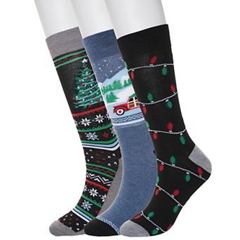 Men's 3 pk Holiday Crew Socks