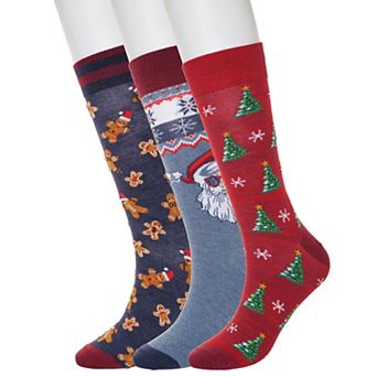 Men's 3-Pack Holiday Novelty Crew Socks