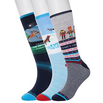 Men's 3-Pack Holiday Novelty Crew Socks