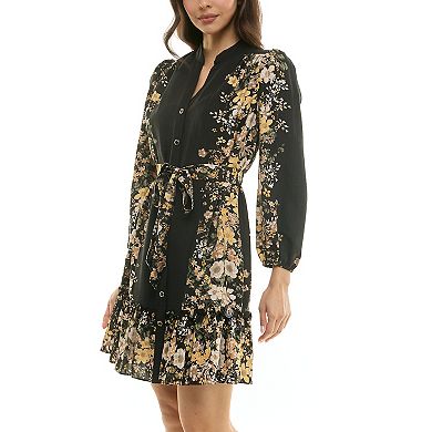 Women's Taylor Floral Flounce Hem Shirt Dress