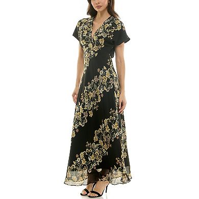 Women's Taylor Floral V-Neck Drop Shoulder Maxi Dress