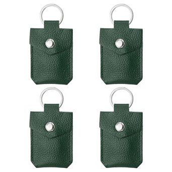Leather Key Fob, 4 Pack Genuine Leather Keys Cover Portable Key Rings Air Tag Holder for Home Office