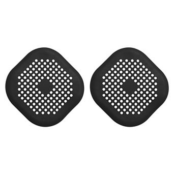 2 pc Shower Drain Hair Catcher Square Drain Cover with Suction Cup Silicone Strainer Hair Stopper