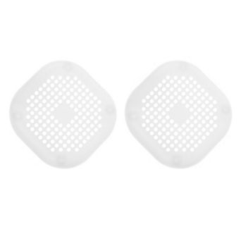 2 pc Shower Drain Hair Catcher Square Drain Cover with Suction Cup Silicone Strainer Hair Stopper