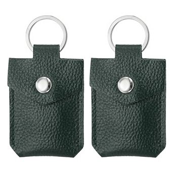 Leather Key Fob, 2 Pack Genuine Leather Keys Cover Portable Key Rings Air Tag Holder for Home Office