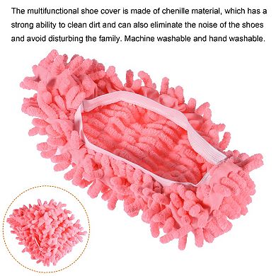 Washable Cleaning Shoes Cover Multifunction Chenille Duster Mop Slippers Foot Socks Pack of 2