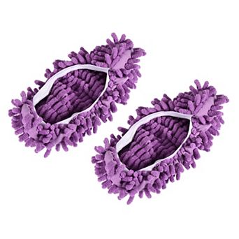 Washable Cleaning Shoes Cover Multifunction Chenille Duster Mop Slippers Foot Socks Pack of 2