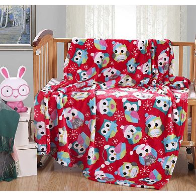 Let It Snow Collection Holiday Microfleece Throw Blanket (50" x 60")