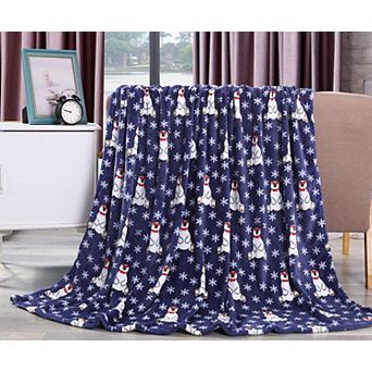 Let It Snow Collection Holiday Microfleece Throw Blanket (50" x 60")