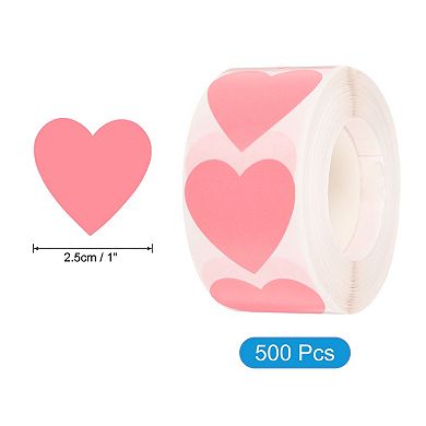 500pcs Heart Stickers 1 Inch Self-Adhesive Stickers Coding Label for DIY Crafts, Classroom Marking