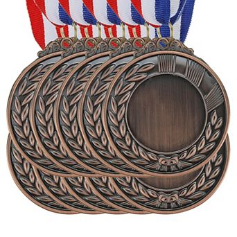 Blank Award Medals, 10 Pack Award Medals with Neck Ribbon, Make Your Medals Kit for Competitions