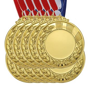 Blank Award Medals, 10 Pack Award Medals with Neck Ribbon, Make Your Medals Kit for Competitions