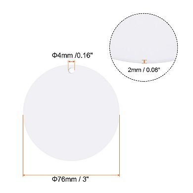 Acrylic Circle Blanks 3 Inch, 30 Pack Round Clear Disc Ornaments with Hole