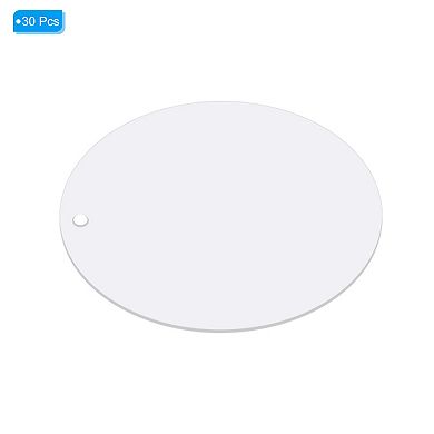 Acrylic Circle Blanks 3 Inch, 30 Pack Round Clear Disc Ornaments with Hole