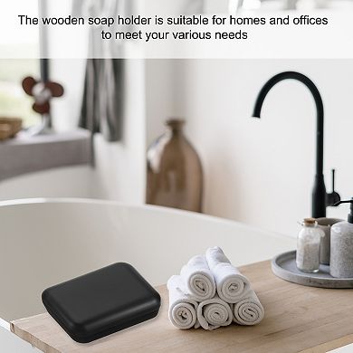 Wooden Soap Holder, Self-Draining Soap Box with Lid Wooden Soap Bar Tray for Bathroom 1pc