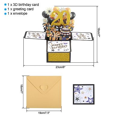 Birthday Card, Pop-Out Birthday Card Funny 3D with Greeting Card and Envelope