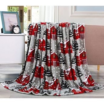 Let It Snow Collection Holiday Microfleece Throw Blanket (50" x 60")