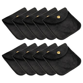 Jewelry Pouch, 20 Pack 3 x 3 Inch Soft Velvet Pouches with Snap Button Portable Storage