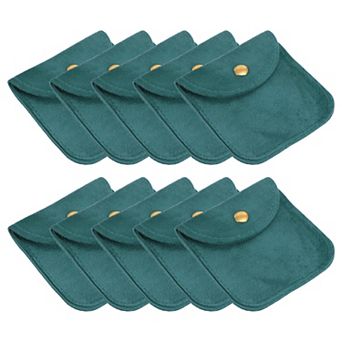 Jewelry Pouch, 20 Pack 3 x 3 Inch Soft Velvet Pouches with Snap Button Portable Storage