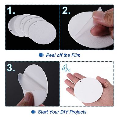 Acrylic Circle Blanks 3.5 Inch, 30 Pack Round Clear Disc Ornaments with Hole