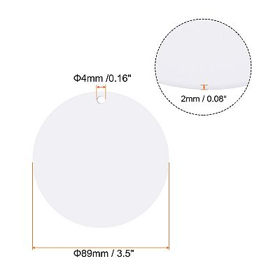Acrylic Circle Blanks 3.5 Inch, 30 Pack Round Clear Disc Ornaments with Hole