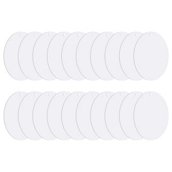 Acrylic Circle Blanks 3.5 Inch, 30 Pack Round Clear Disc Ornaments with Hole