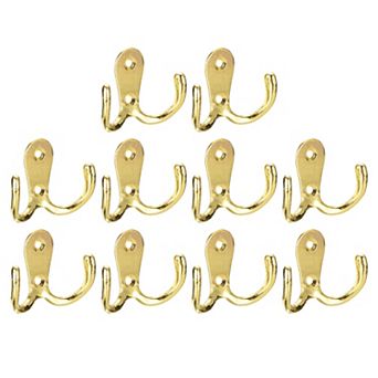 Wall Hooks, 10 pc Zinc Alloy Double Prong Retro Hook, Hooks for Hanging Towel Backpack Clothes Keys