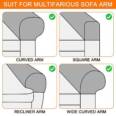 Stretch Armrest Covers Armchair Anti-Slip for Chairs Sofas Couch Arm Covers Recliner Sofa 4 Pcs