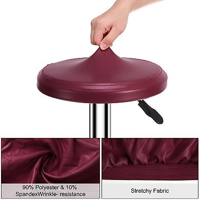 Round Bar Stool Covers, 2 Pack Round Seat Cover Dia.11-14", PU Non-Slip Circle Stool Cover