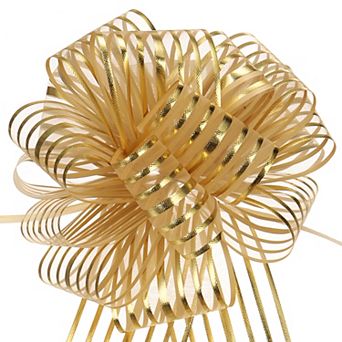 5 pc 8" Organza Pull Bow Metallic Gift Wrapping Bows Ribbon Yarn for Presents