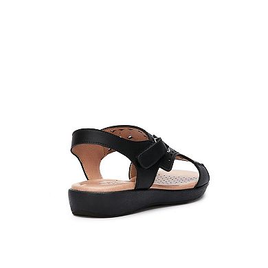 Andrea Leather Comfort laser Pattern Sandals 88526