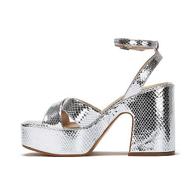 Andrea Platform Sandals Metallic Look 54763