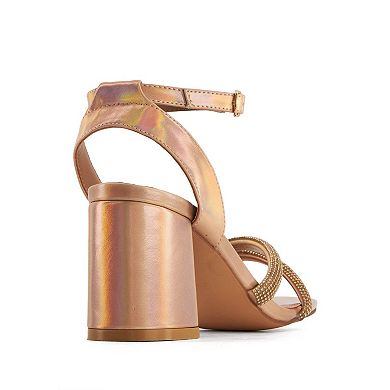 Andrea Exclusive High Heels Sandals With Rhinestones Straps 66624
