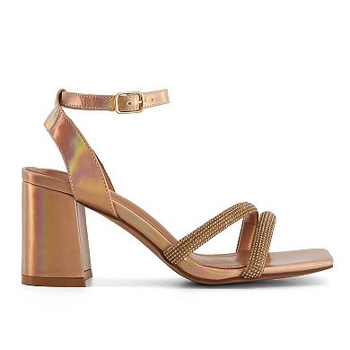 Andrea Exclusive High Heels Sandals With Rhinestones Straps 66624
