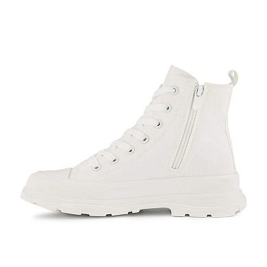 Andrea Canvas Sneaker Booties With Side Zipper 63898