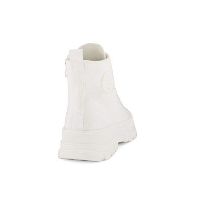 Andrea Canvas Sneaker Booties With Side Zipper 63898