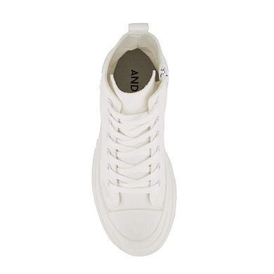 Andrea Canvas Sneaker Booties With Side Zipper 63898
