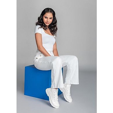 Andrea Canvas Sneaker Booties With Side Zipper 63898