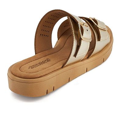 Andrea Comfort Footbed Double Buckle Sandals 70580