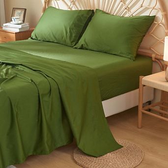 DOZ Long Staple Cotton Sheet Set, Soft Sateen Weave, Smooth, Breathable, Cooling, Durable