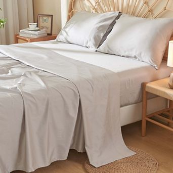 DOZ Long Staple Cotton Sheet Set, Soft Sateen Weave, Smooth, Breathable, Cooling, Durable