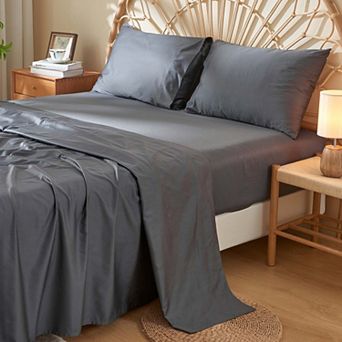DOZ Long Staple Cotton Sheet Set, Soft Sateen Weave, Smooth, Breathable, Cooling, Durable