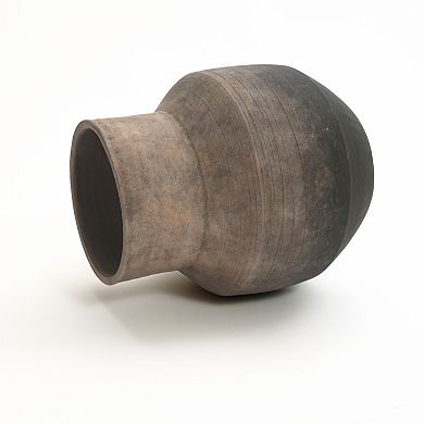 LuxenHome Brown Ombre Terracotta 10.4-Inch Round Vase
