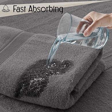 Lux Decor 100% Cotton Solid Bath Towel, Hand Towel or Washcloth Soft & Zero Twist Weave