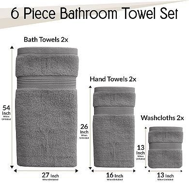 Lux Decor 100% Cotton Solid Bath Towel, Hand Towel or Washcloth Soft & Zero Twist Weave