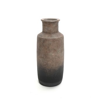LuxenHome Brown Ombre Terracotta Narrow 15 Inch Tall Vase