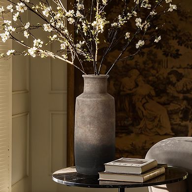 LuxenHome Brown Ombre Terracotta Narrow 15 Inch Tall Vase